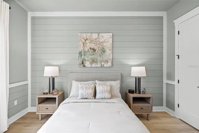 a dining room with furniture and front door