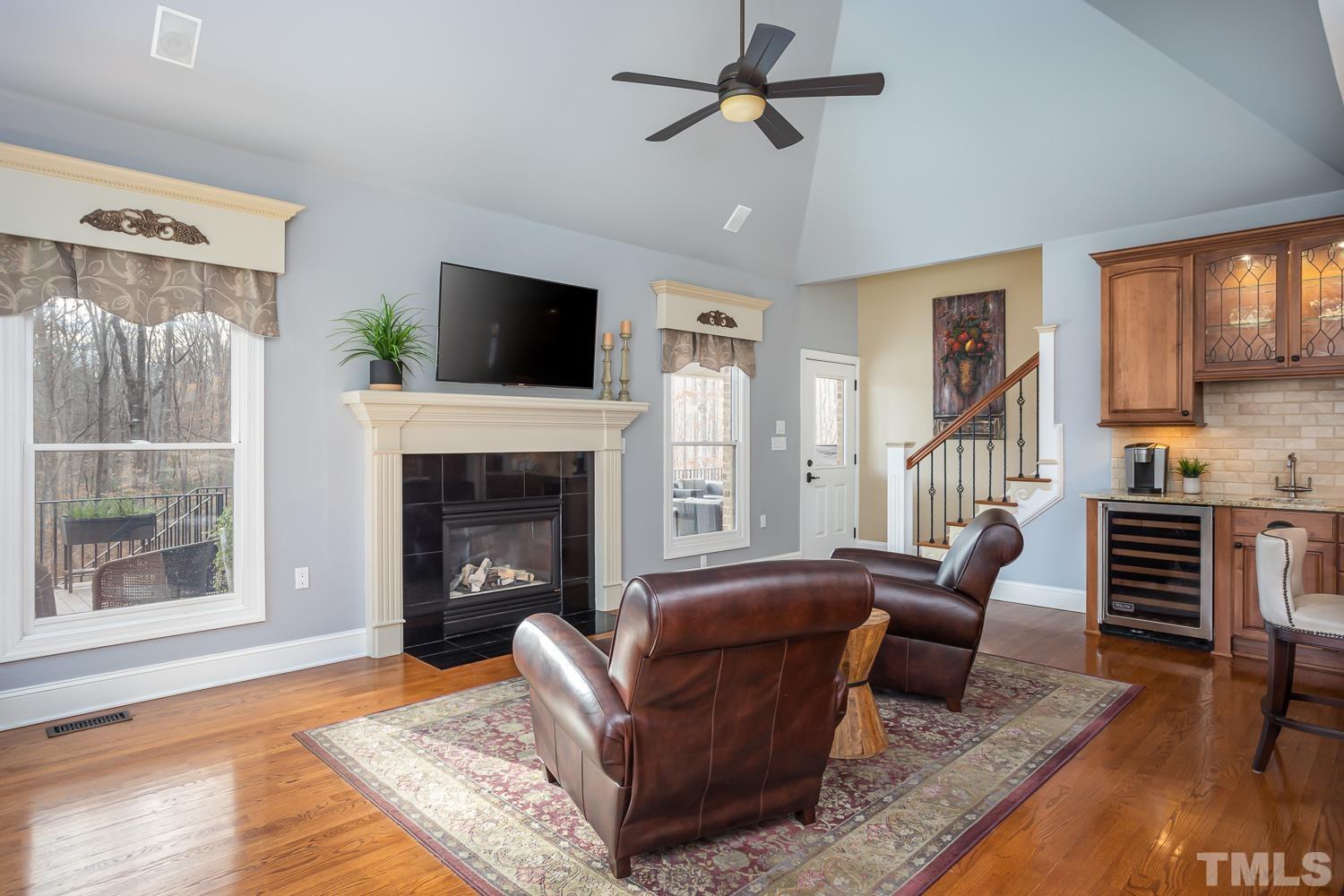 1616 Morning Mountain Road Raleigh, NC 27614 - Photo 19 of 86 a living room with furniture and a fireplace