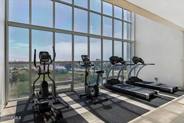 a room with gym equipment