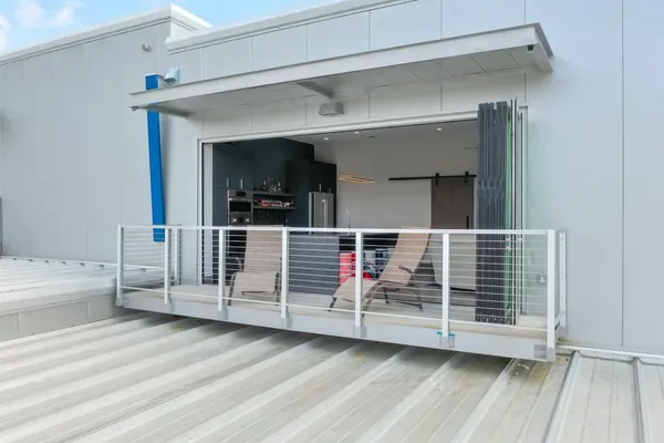 a view of car parked in garage
