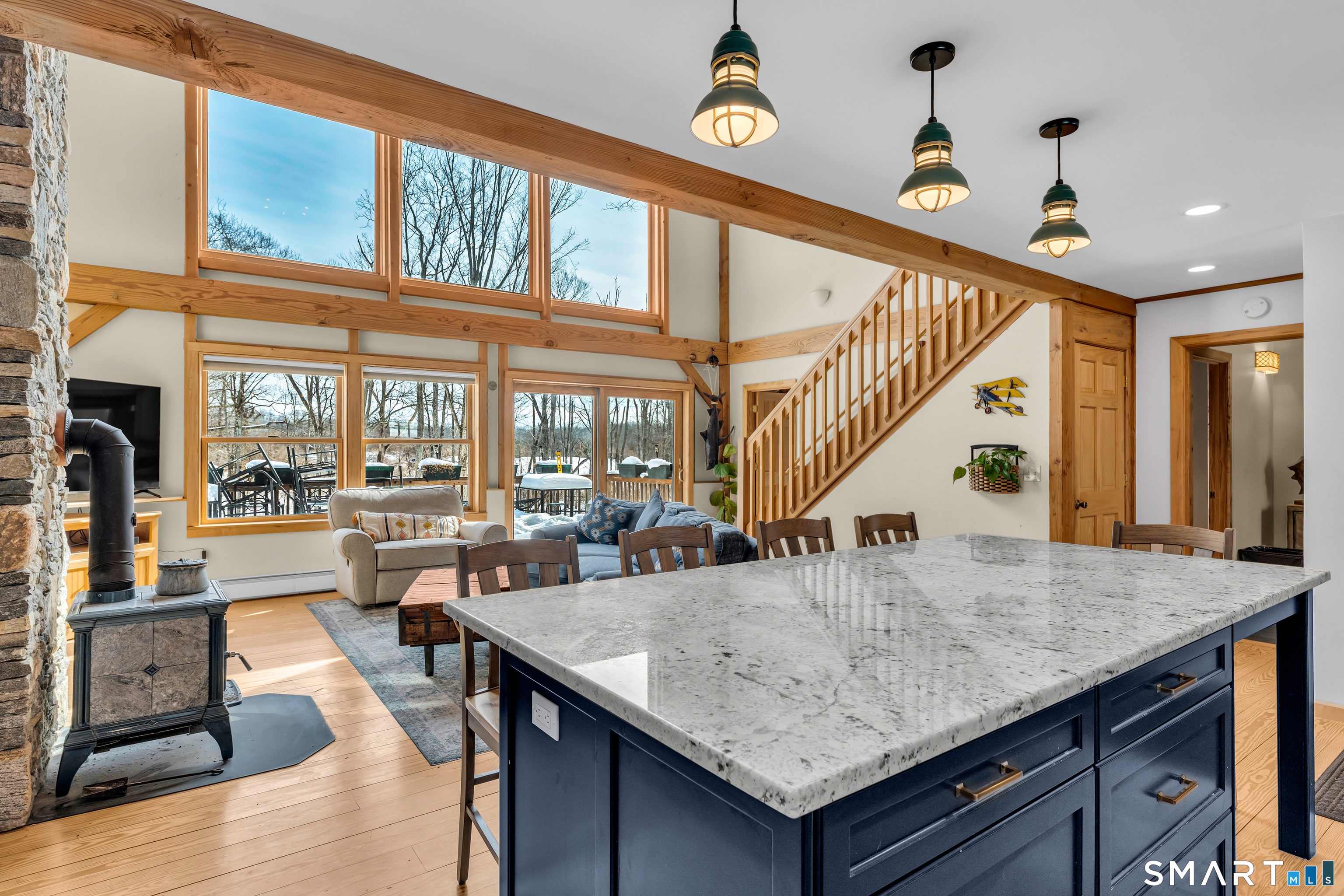 167 Round Hill Road Salem, CT 06420 - Photo 25 of 48 a view of kitchen and dining room with wooden floor