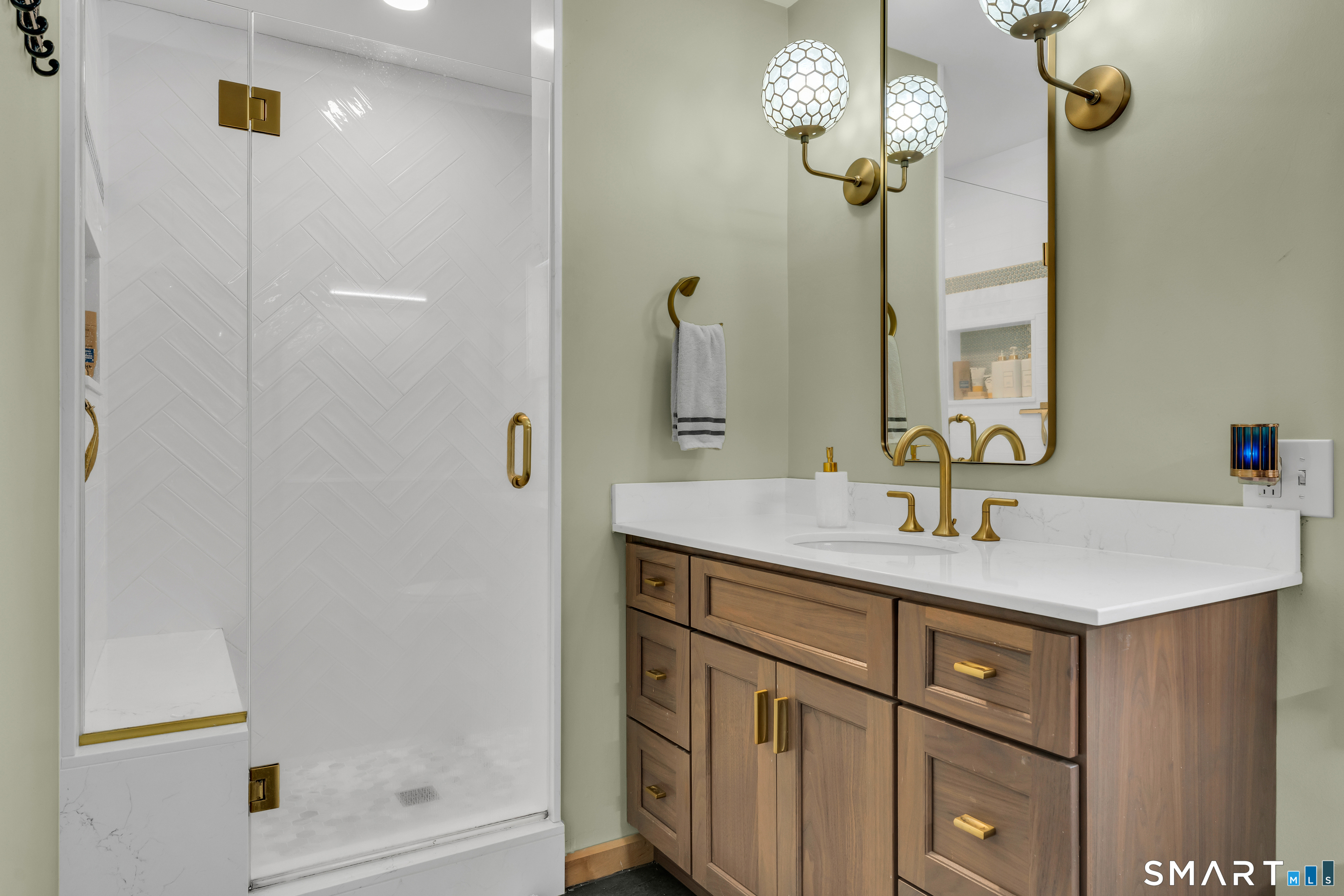 167 Round Hill Road Salem, CT 06420 - Photo 33 of 48 a bathroom with a sink shower and a mirror