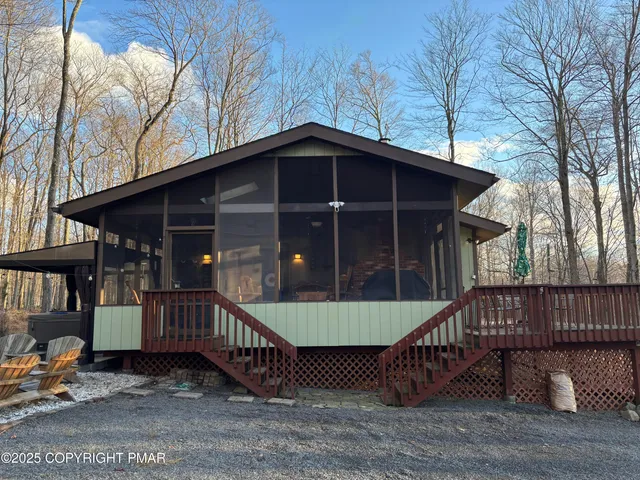 a front view of a house with a balcony