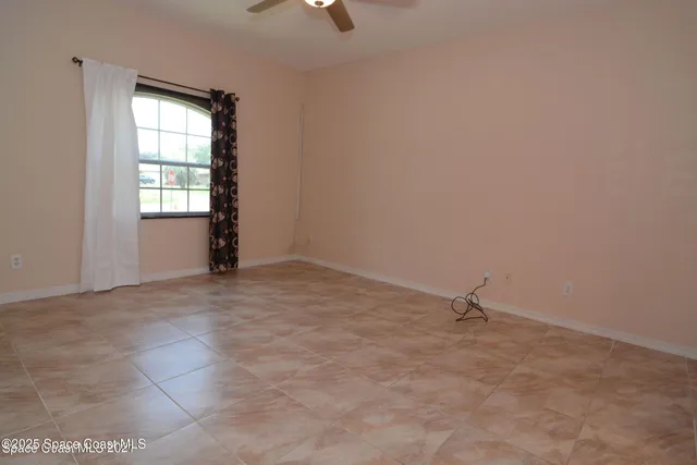 an empty room with a window