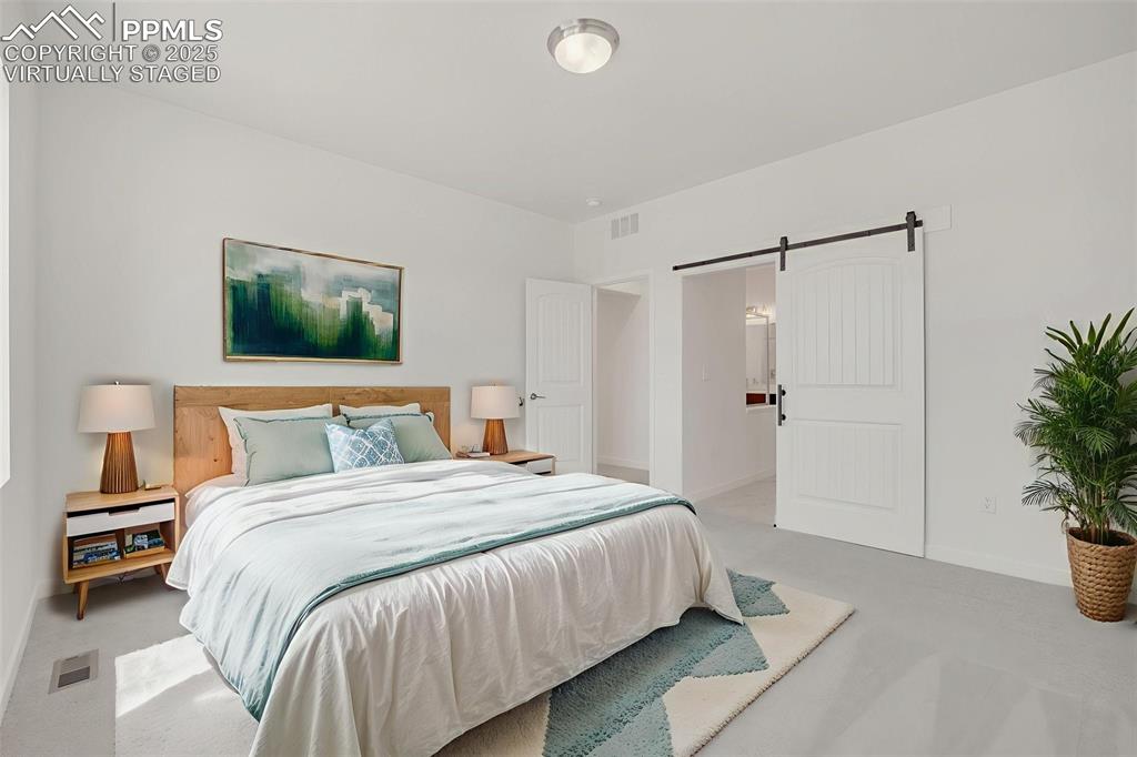 8156 Manor House Way Colorado Springs, CO 80908 - Photo 31 of 35 a bedroom with a bed and a potted plant