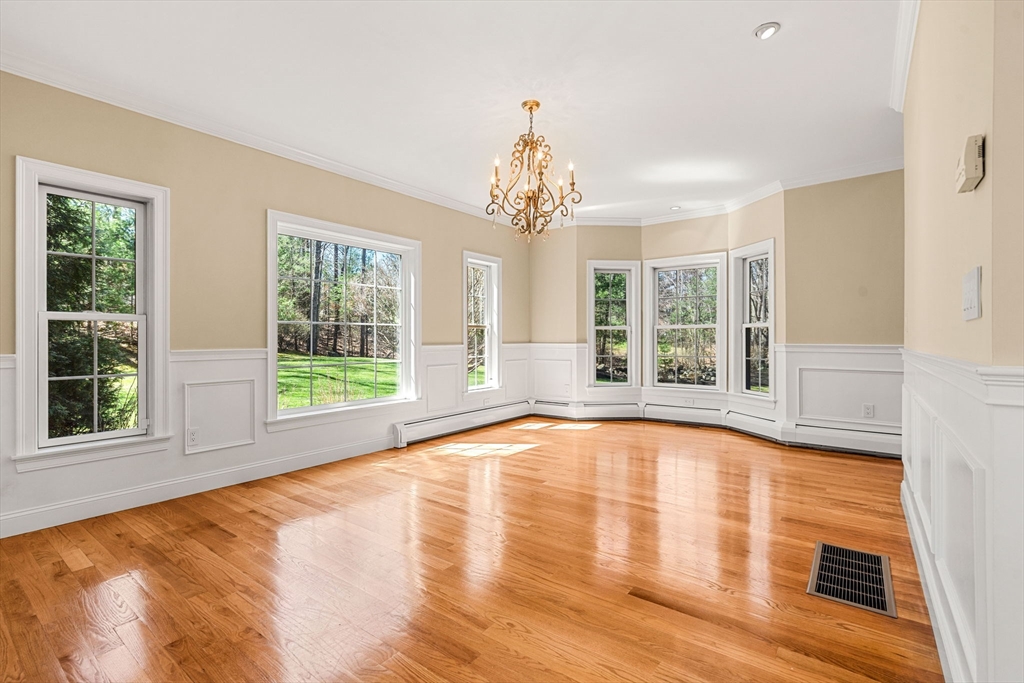 10 Sawyer Lane Middleton, MA 01949 - Photo 18 of 46 a view of an empty room with windows and chandelier