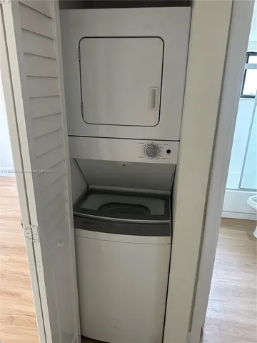 a close view of washer and dryer