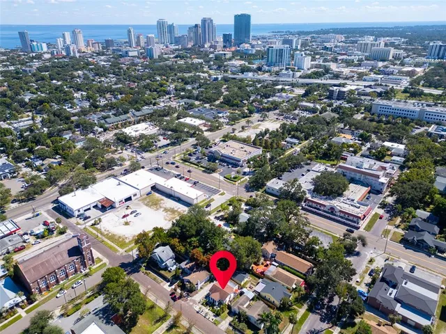 an aerial view of a city with lots of residential buildings