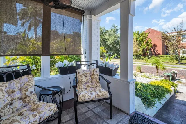 a outdoor view with a sitting space