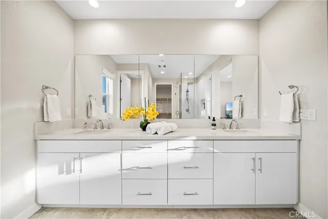 a view of a room with shelf on the wall