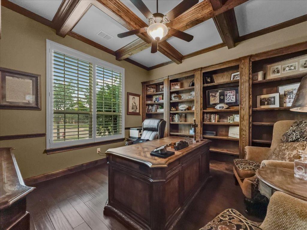 2832 Mona Vale Road Trophy Club, TX 76262 - Photo 17 of 37 a living room with furniture and a book shelf