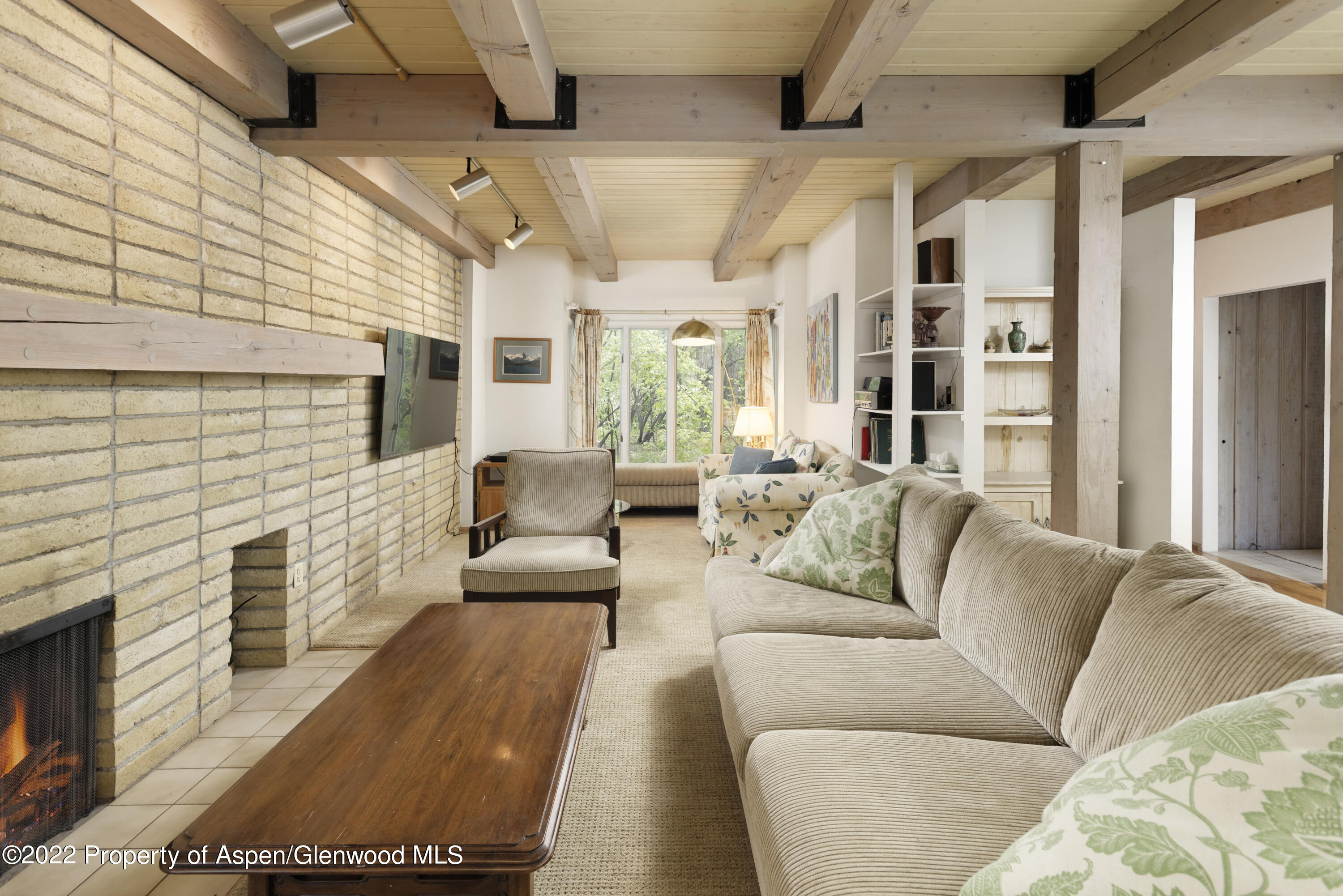 a living room with furniture