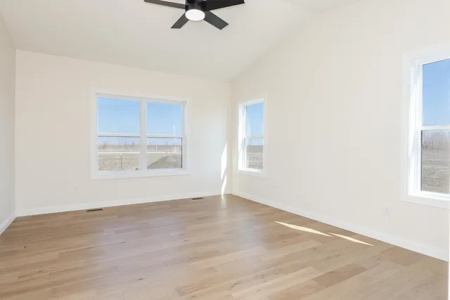 a view of small space with racks on the wall