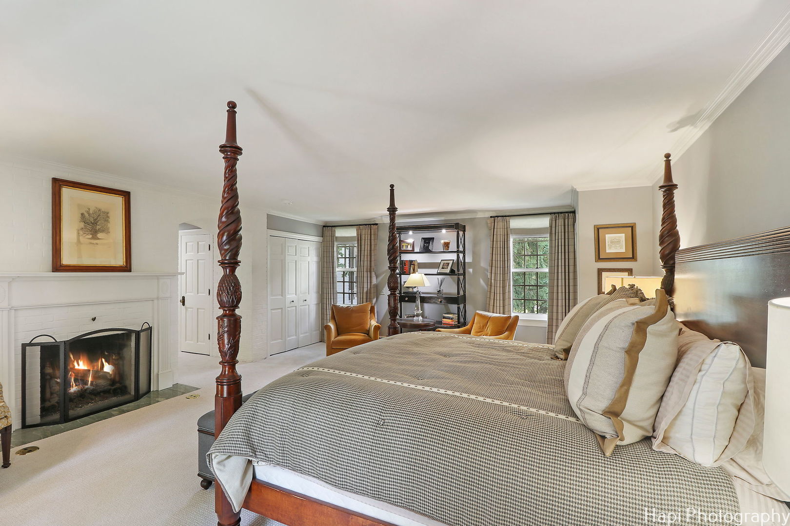 35W543 Miller Road Dundee, IL 60110 - Photo 17 of 68 a bedroom with a bed and a fireplace