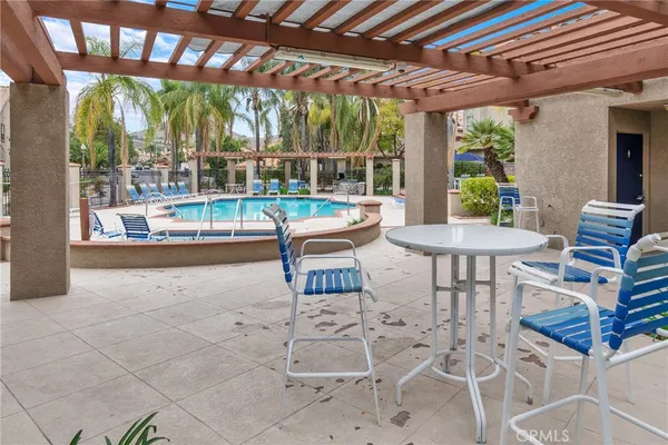 a outdoor space with a sitting space