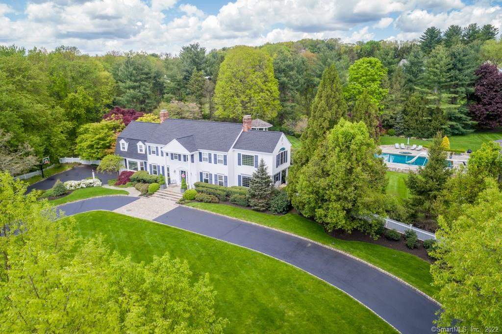 an aerial view of a house