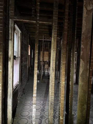 a living room with a large window