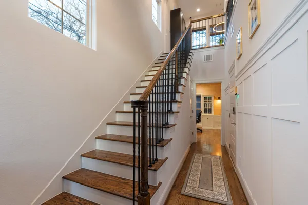 a view of entryway with wooden floor