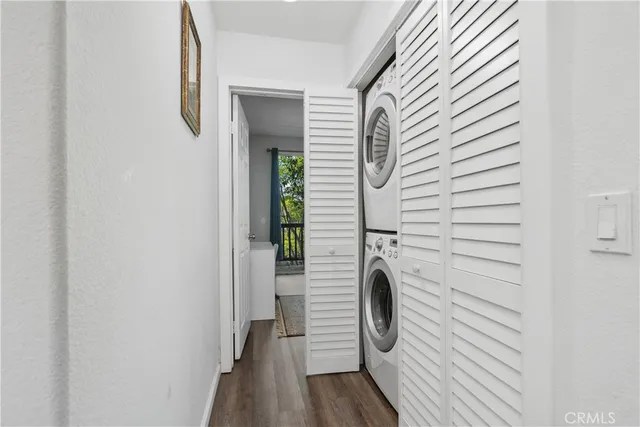 a view of a swimming pool with a lawn chairs and a palm tree