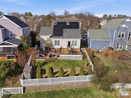 an aerial view of a house
