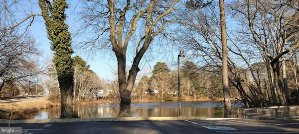 a view of a street sign and a tree