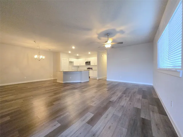 a view of kitchen and a window