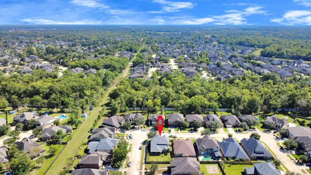 a garden view with a seating space
