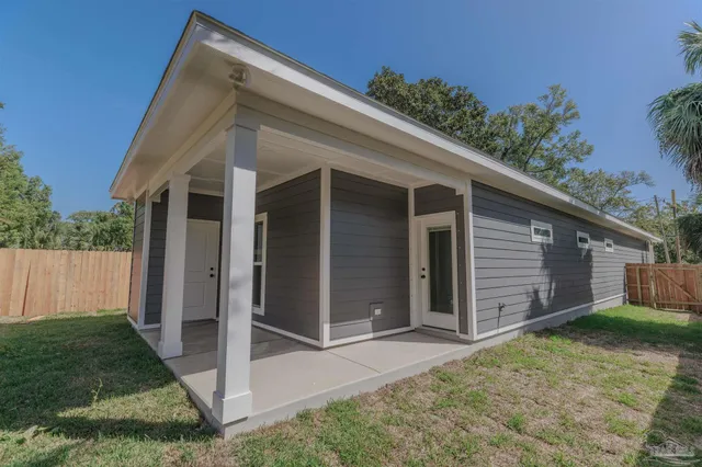 a backyard of a house