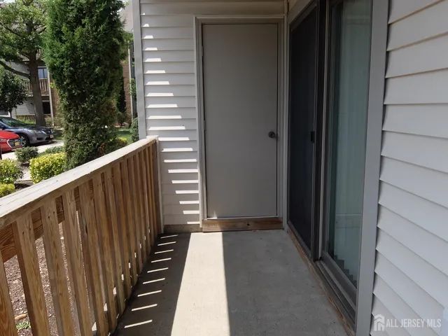 a view of street from deck