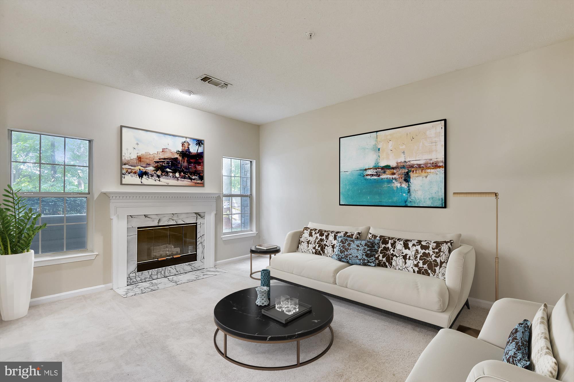 1716 Lake Shore Crest Drive, Unit 5 Reston, VA 20190 - Photo 3 of 27 Living Room with Gas Fireplace