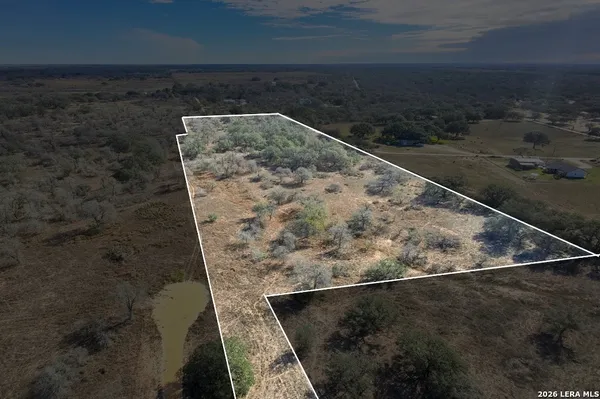 a view of a dry yard with wooden fence