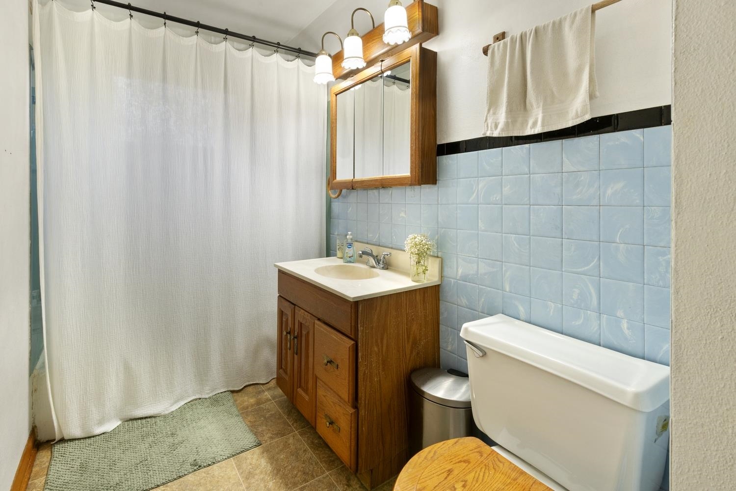1202 East Le Fevre Road Sterling, IL 61081 - Photo 15 of 20 a bathroom with a sink a toilet and mirror