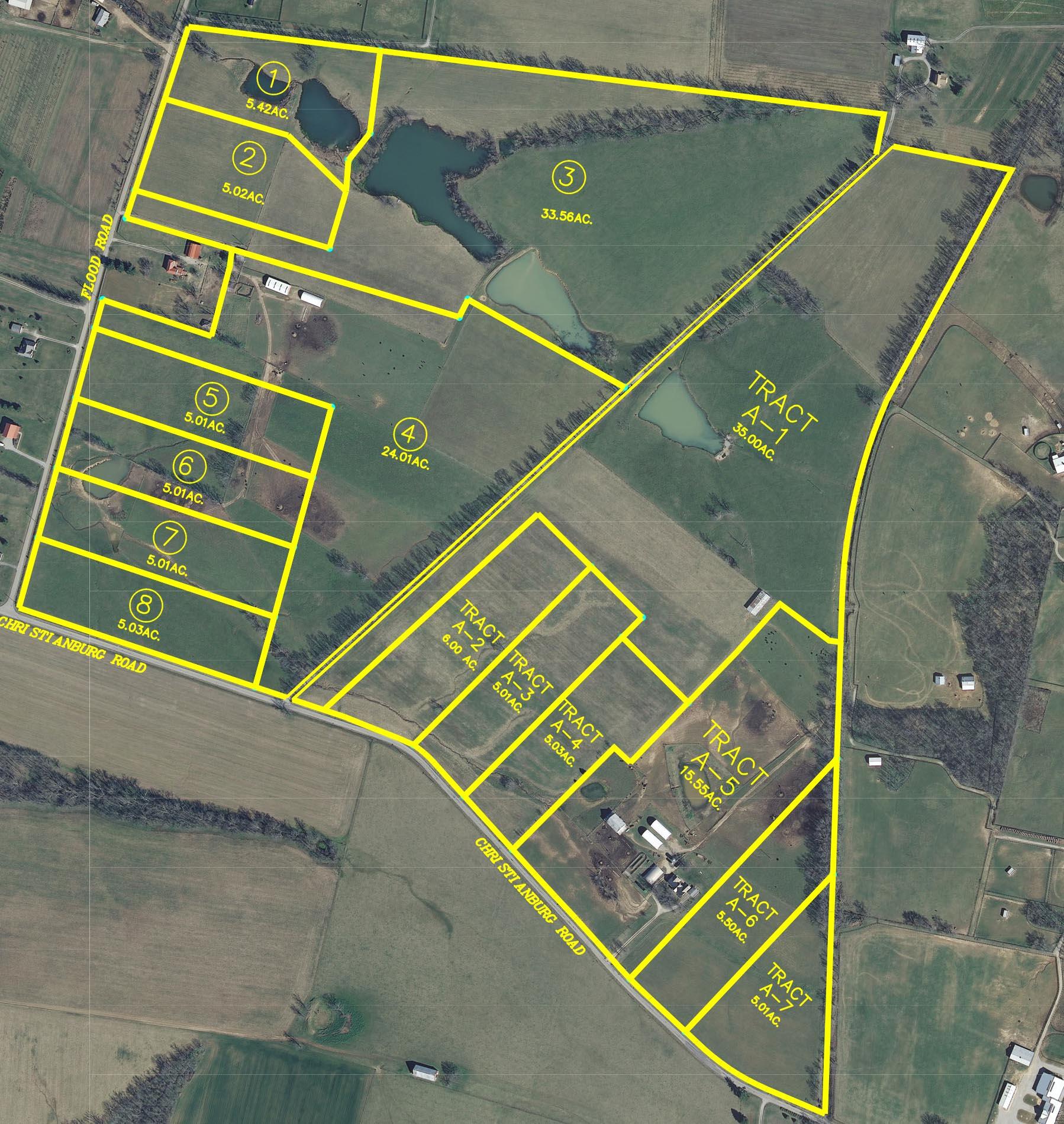 70 Flood Road Shelbyville, KY 40065 - Photo 4 of 4 Aerial with plat overlaid