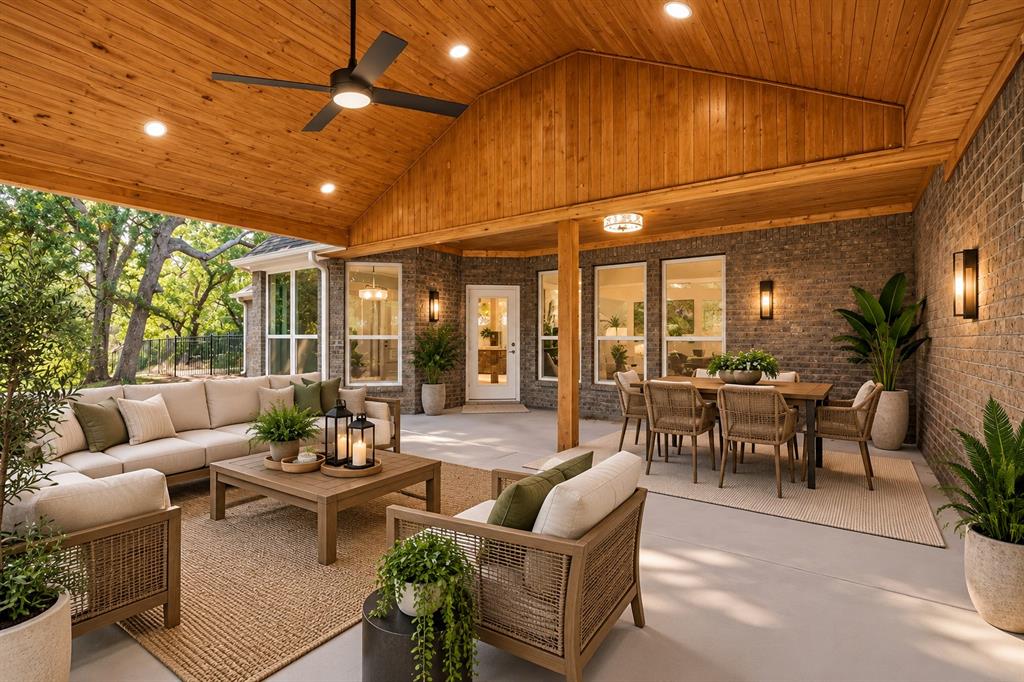 108 Winding Way Azle, TX 76020 - Photo 18 of 38 Virtually staged patio showing what you can do with all this covered space.