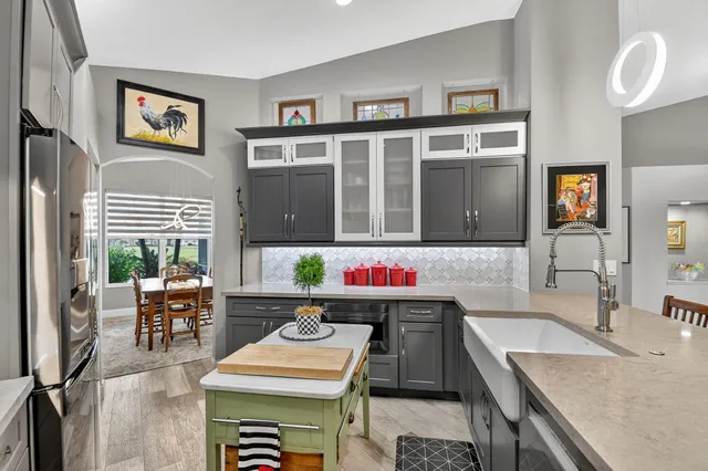 a bathroom with a bathtub and shower