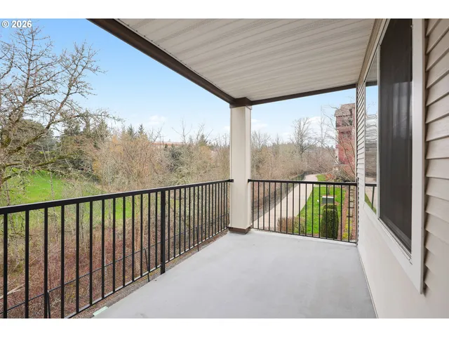a balcony with outdoor space