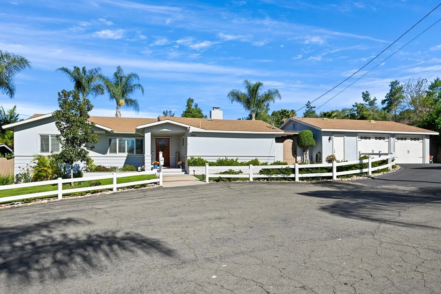 front view of a building with a street