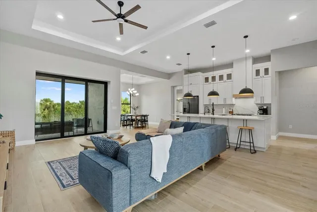 a living room with furniture