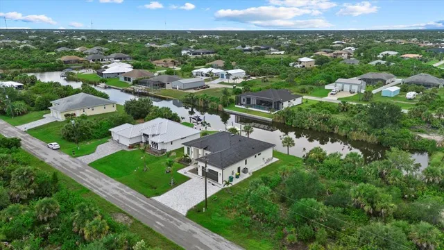 an aerial view of multiple house