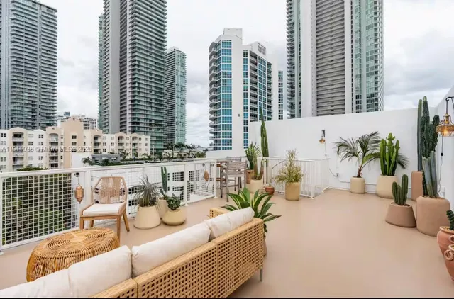 a living room with furniture