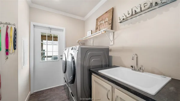 a view of a chair and tables in the patio