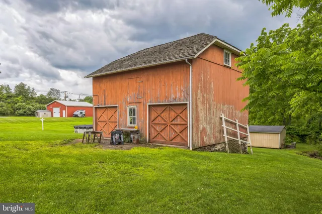 a view of a house with a big yard potted plants and large tree