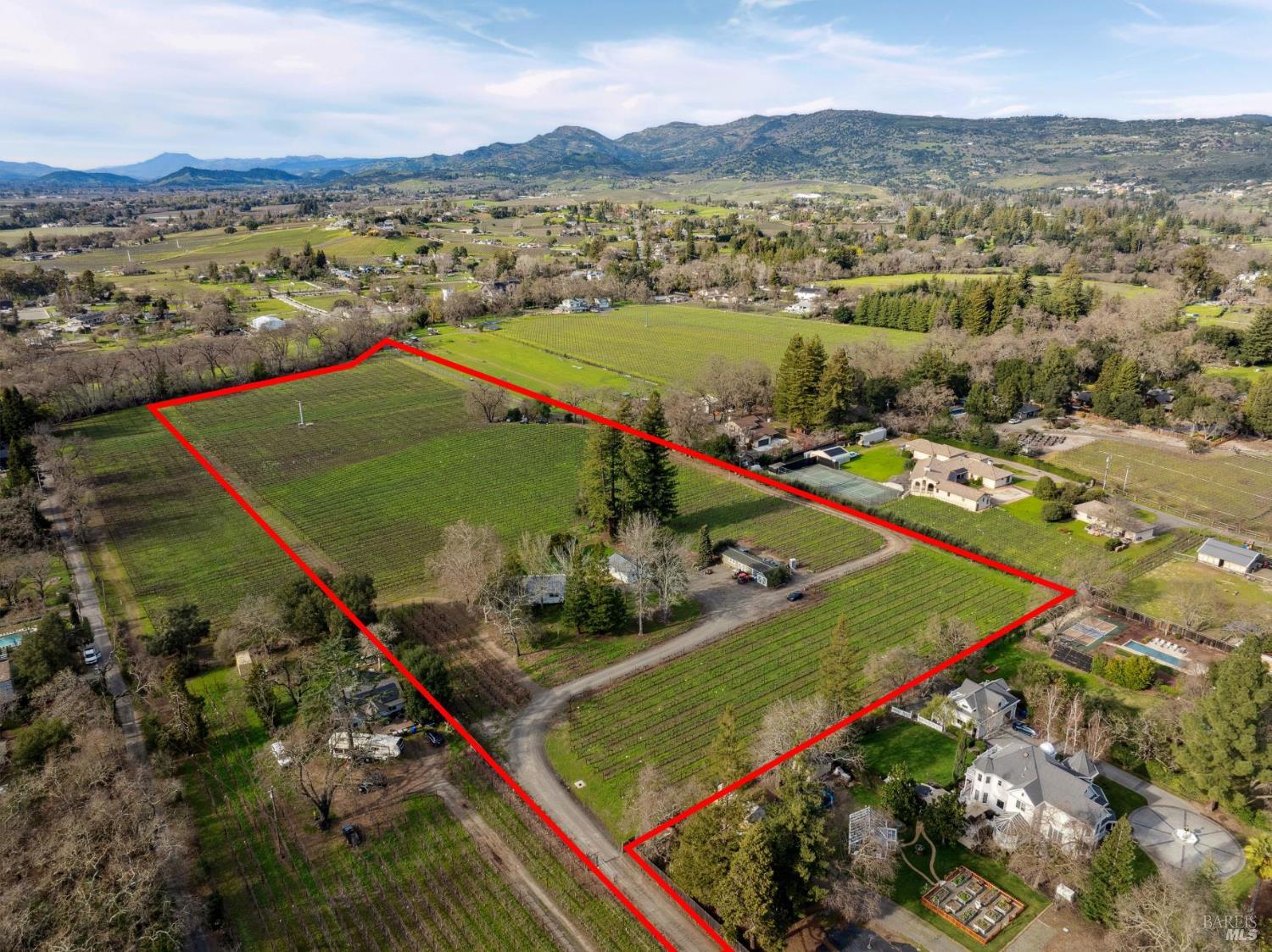 1180 Monticello Road Napa, CA 94558 - Photo 57 of 68 Digitally altered lot lines, which may not be exact.