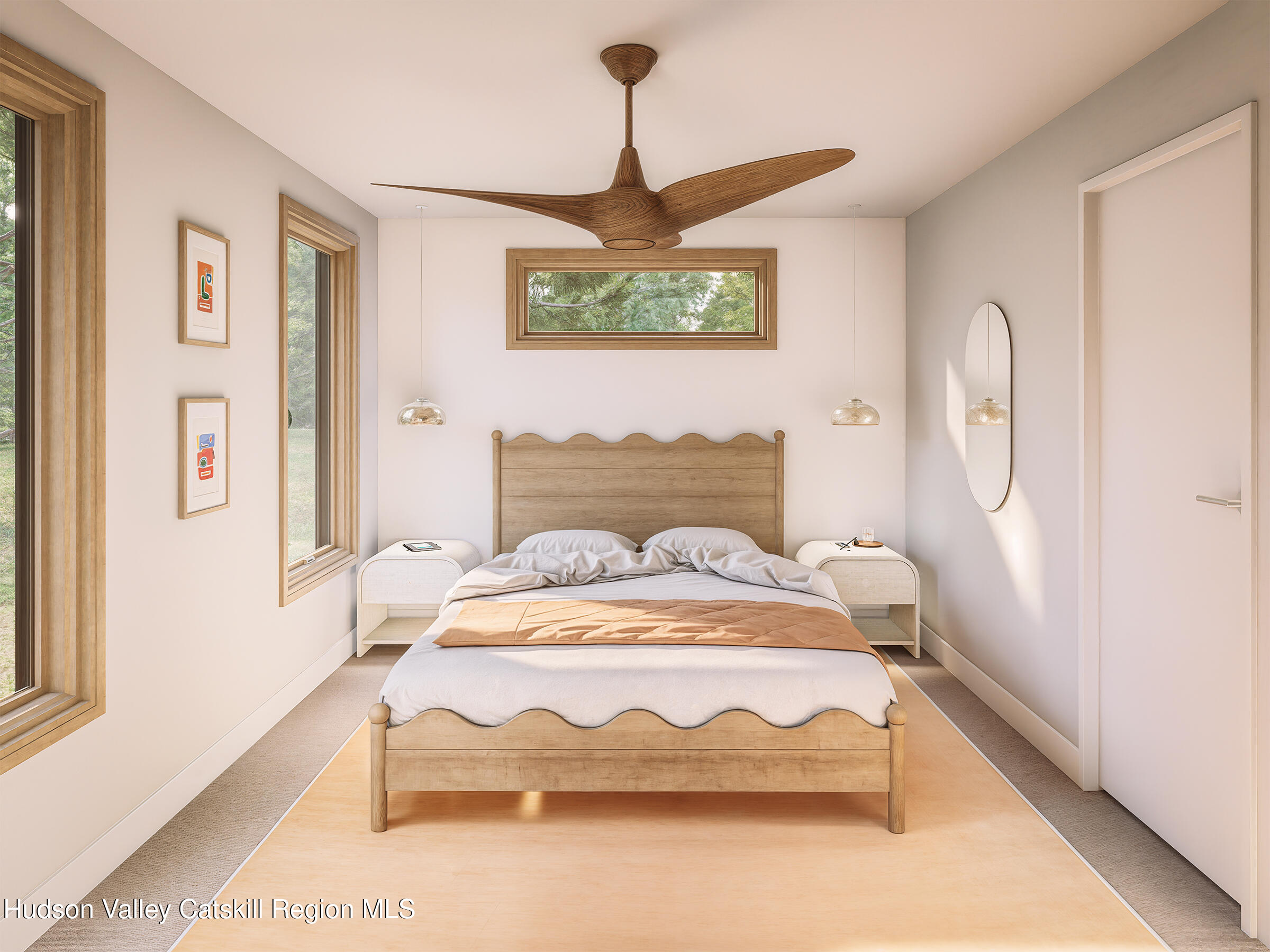 160 Birchall Road Wawarsing, NY 12428 - Photo 15 of 21 a bedroom with a bed and a chandelier