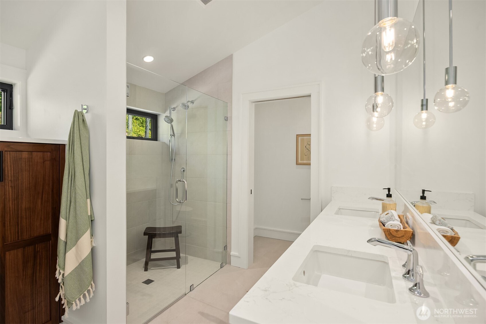 4869 Rosalind Road Northeast Bainbridge Island, WA 98110 - Photo 25 of 40 a bathroom with a tub sink and shower