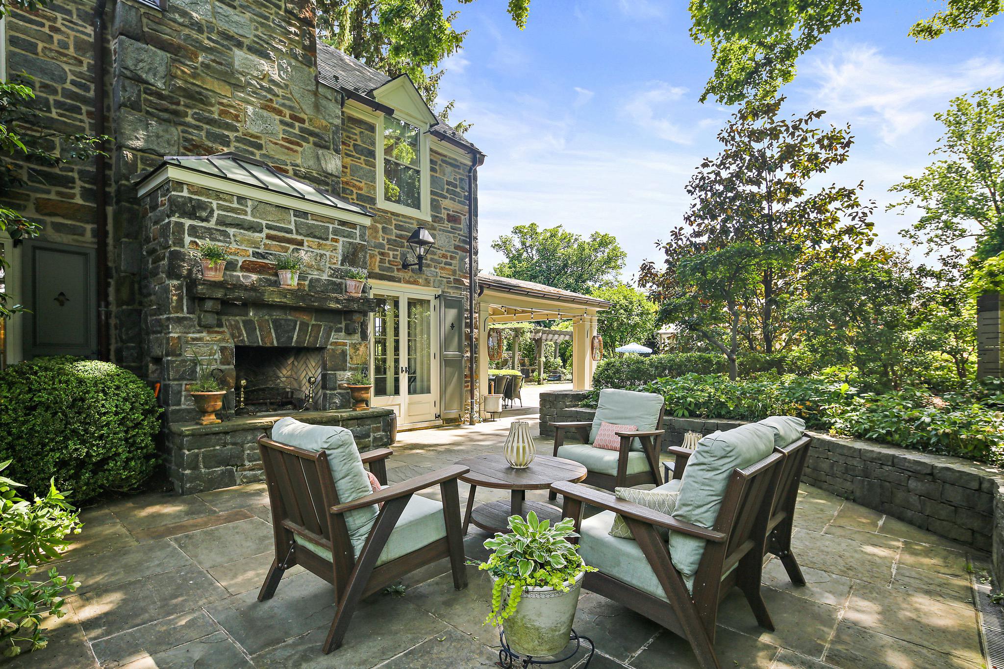 900 Army Road Baltimore, MD 21204 - Photo 52 of 99 Shaded seating area + outdoor stone FP