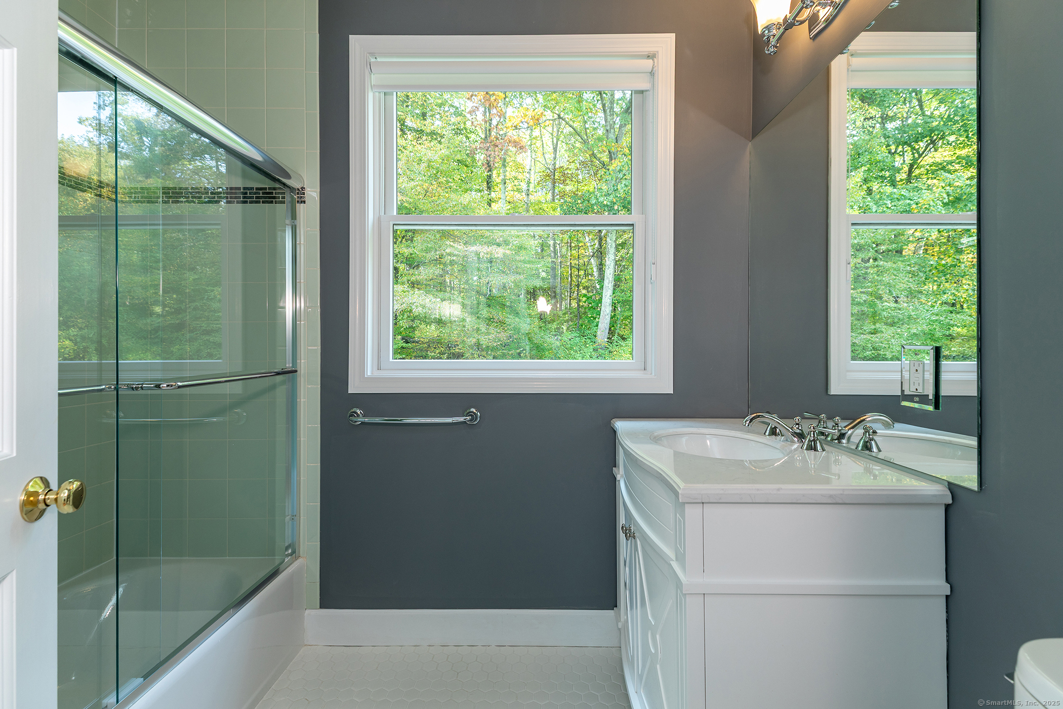 168 Cobble Road Kent, CT 06757 - Photo 33 of 40 a bathroom with a sink vanity mirror and tub