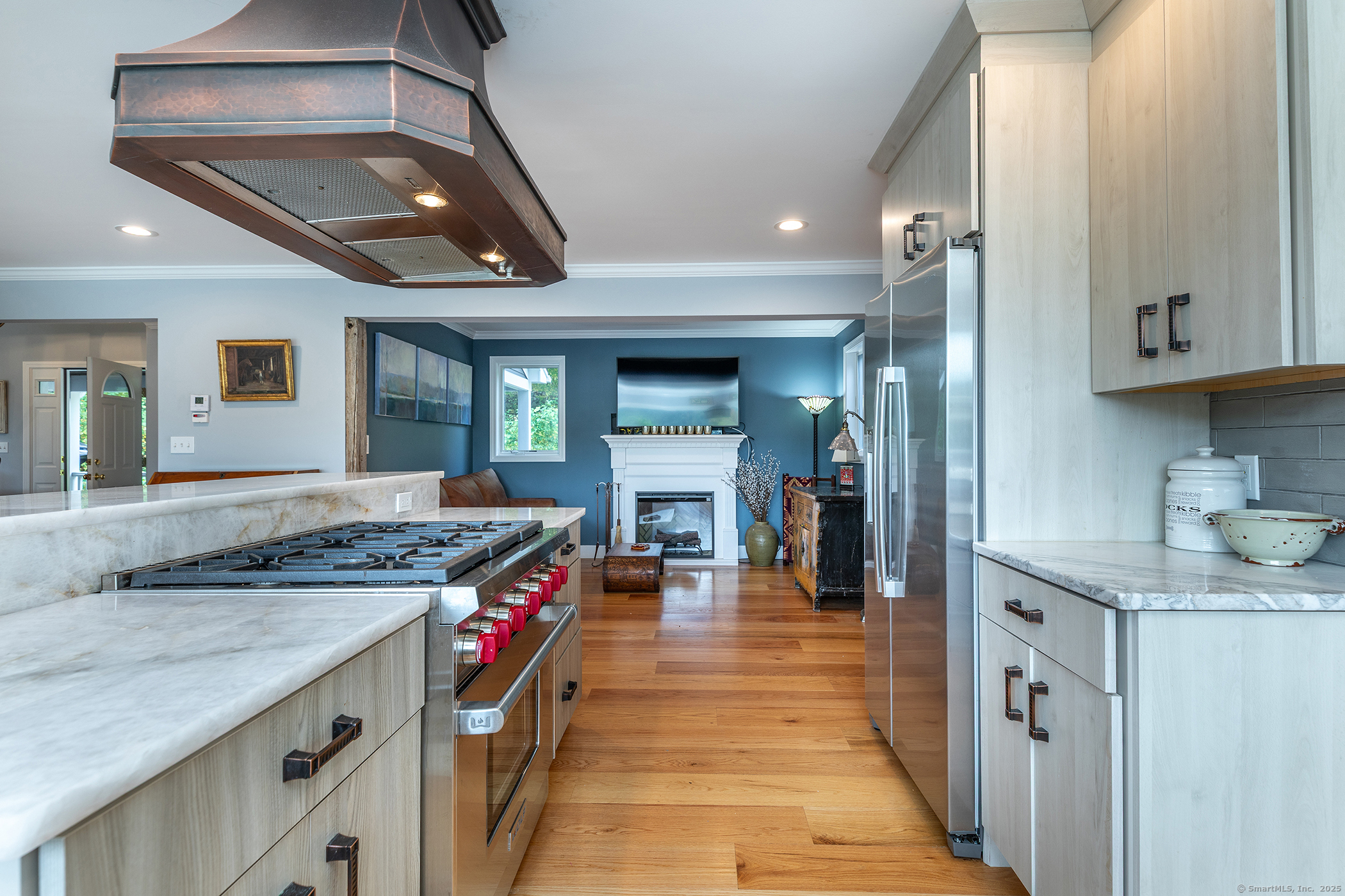 168 Cobble Road Kent, CT 06757 - Photo 10 of 40 a kitchen with stainless steel appliances granite countertop a sink and a refrigerator