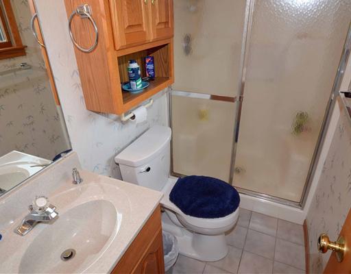 221 Monks Road Valencia, PA 16059 - Photo 8 of 18 Master Bath/Spa. Full master bath with ceramic tile floor, oak cabinets, new commode.