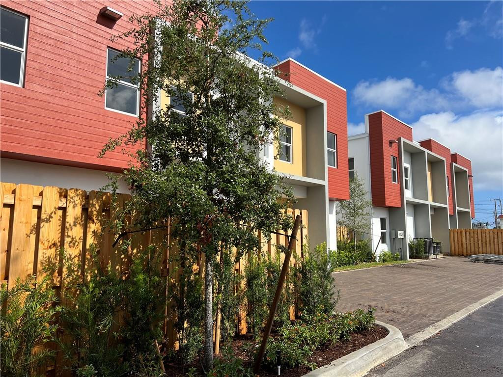 a front view of a building